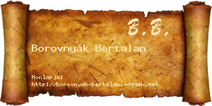 Borovnyák Bertalan névjegykártya